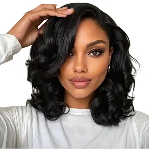 Top-Rated 13x6 HD Lace Front Wig - Really Human Hair, Natural Black, Body Wave Bob, 180% Density, 12-16 Inch | Soft, Breathable & Silky Smooth | Perfect Hairline & Queen Style | Ideal for Any Occasion | Walk with Confidence, Shine Bright tiktokshopspringg