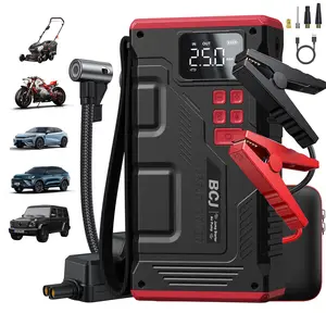 6000A BCJ Portable Car Jump Starter with Air Compressor (ALL Gas/10.0L Diesel), 12V Car Battery Jump Box, 150PSI Digital Tire Inflator, Automotive Tool Kit, Vehicle