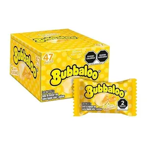 Bubbaloo Adams- goma de mascar 47 pz- sabores varios (Platano, 47pz)