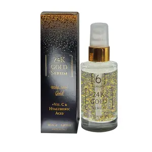 24K Gold Face Serum, Made in Italy | Pure Gold with Vitamin C & Hyaluronic Acid – Anti-Aging, Firming & Hydrating Treatment