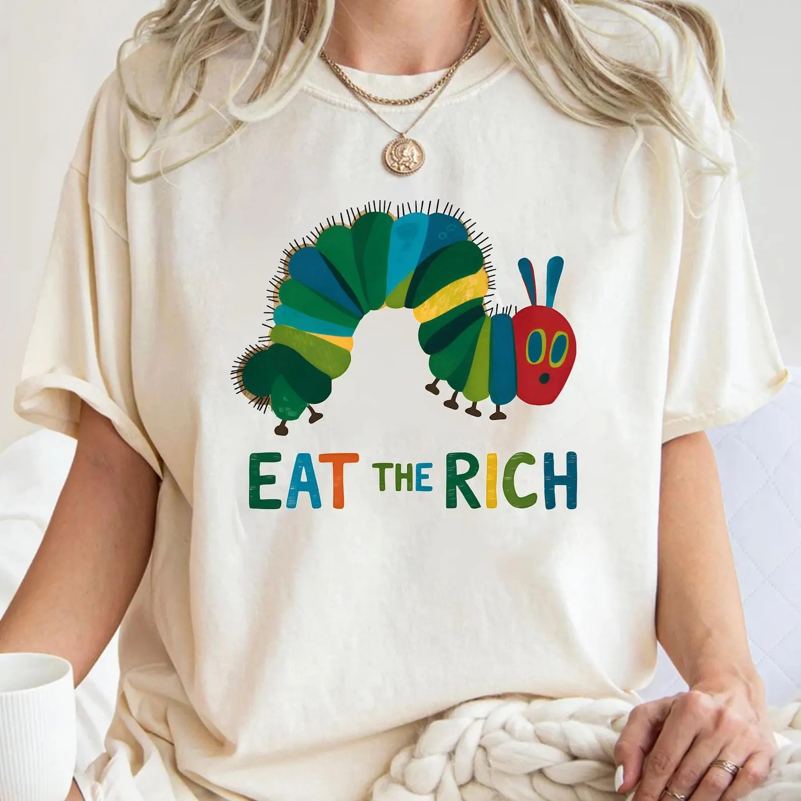 Comfort Colors Eat The Rich Hungry Caterpillar T-Shirt , Hungry Caterpillar Shirt, Anti Capitalism TShirt, Leftist movement, Liberal Shirt