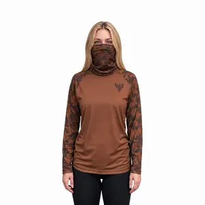 UNISEX LONG SLEEVE DRY FIT WITH MASK INCLUDED - MOCHA BROWN