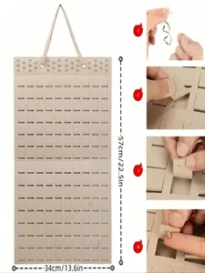 Large Capacity Jewelry Organizer with Felt Display, Hanging Storage Rack for 300+ Earrings, Necklaces & Rings, Space-Saving Wall Mount, Bedroom Organizer