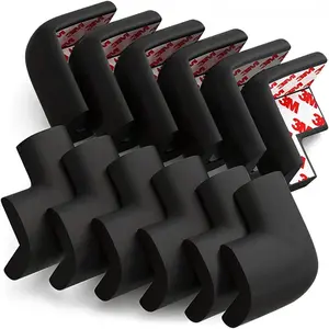 Soft Corner Protector -  Safety Cushion & Corner Bumpers, Table Edge Protector,  Proofing Edge, Corner Guards, 12 Pack, Black
