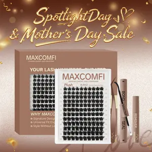 MaxComfi Plush False Eyelashes - Cosmetic Gentle Makeup Lashes with Voluminous Look, Thin Band, Waterproof, Long-Lasting, Beginner-Friendly for Natural Daily Use