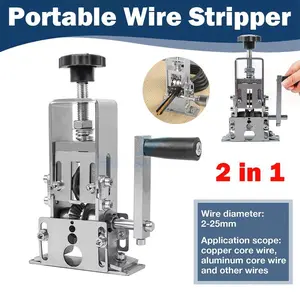 Manual Wire Stripping Machine Gauge Wire 0.06-1 inches,Scrapping Copper Wire Peeler Machine,Drill Powered Hand Crank Wire Stripper Tool for Scrap Copper Recycling