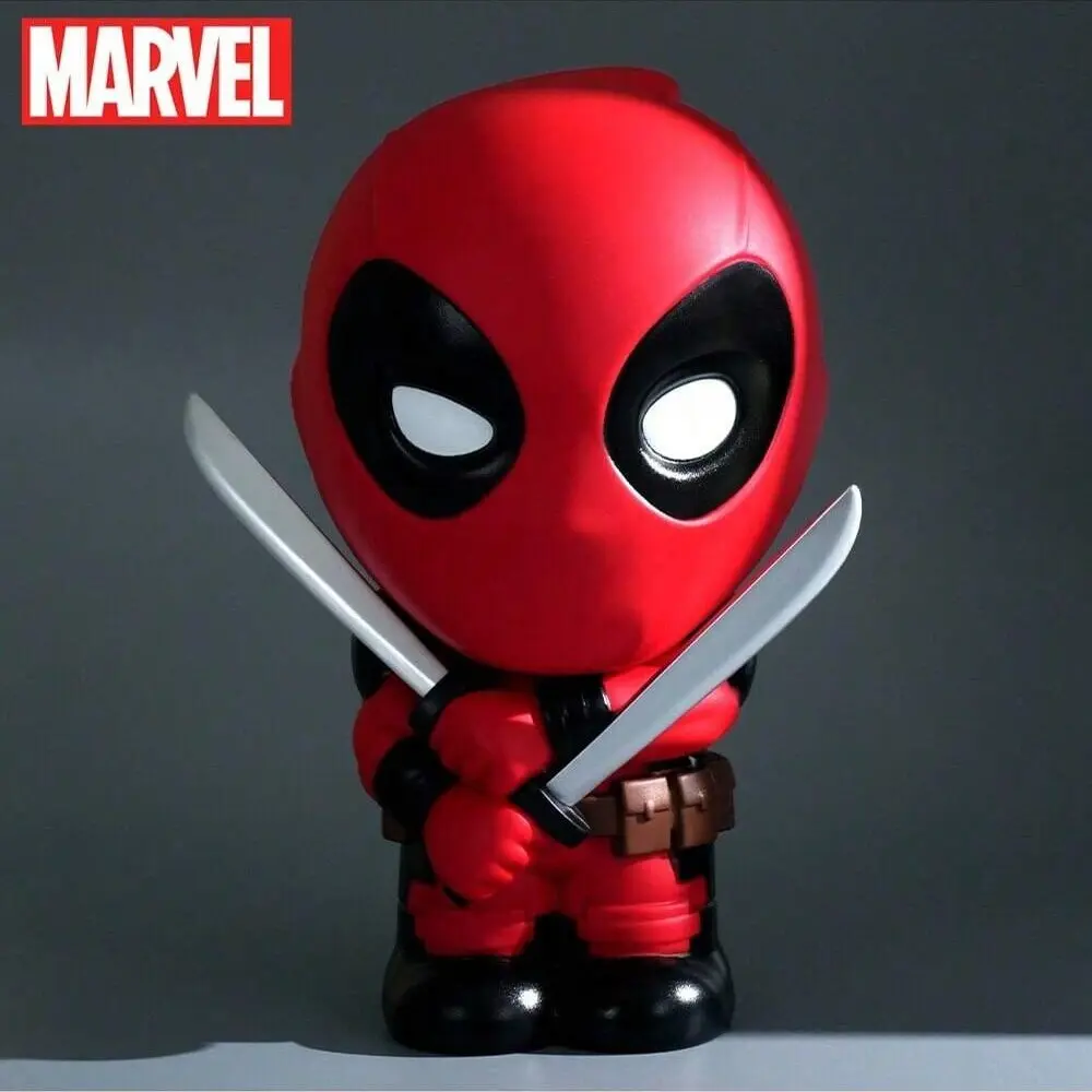 1PC Marvel Officially Licensed Deadpool Coin Piggy Bank Cartoon Image Anime Character Large Capacity Movie Peripheral Party Dress Up Props Creative Home Decor Christmas Halloween Birthday Anniversary Surprise Gift