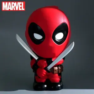 1PC Marvel Officially Licensed Deadpool Piggy Bank Cartoon Image Anime Character Large Capacity Movie Peripheral Party Dress Up Props Creative Home Decor Christmas Halloween Birthday Anniversary Surprise Gift