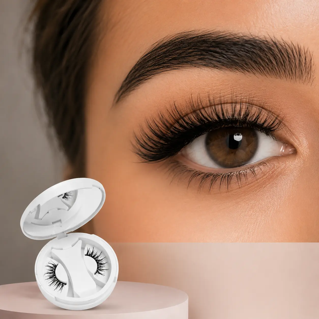 Magnetic Eyelashes and Eyeliner Kit, 5 Pairs of Soft Reusable False Lashes with Applicator, Natural Looking Cosmetic, No-Glue Application, Beauty Products, Makeup, Soft Curl, Everyday Makeup, Synthetic Fibers, Women