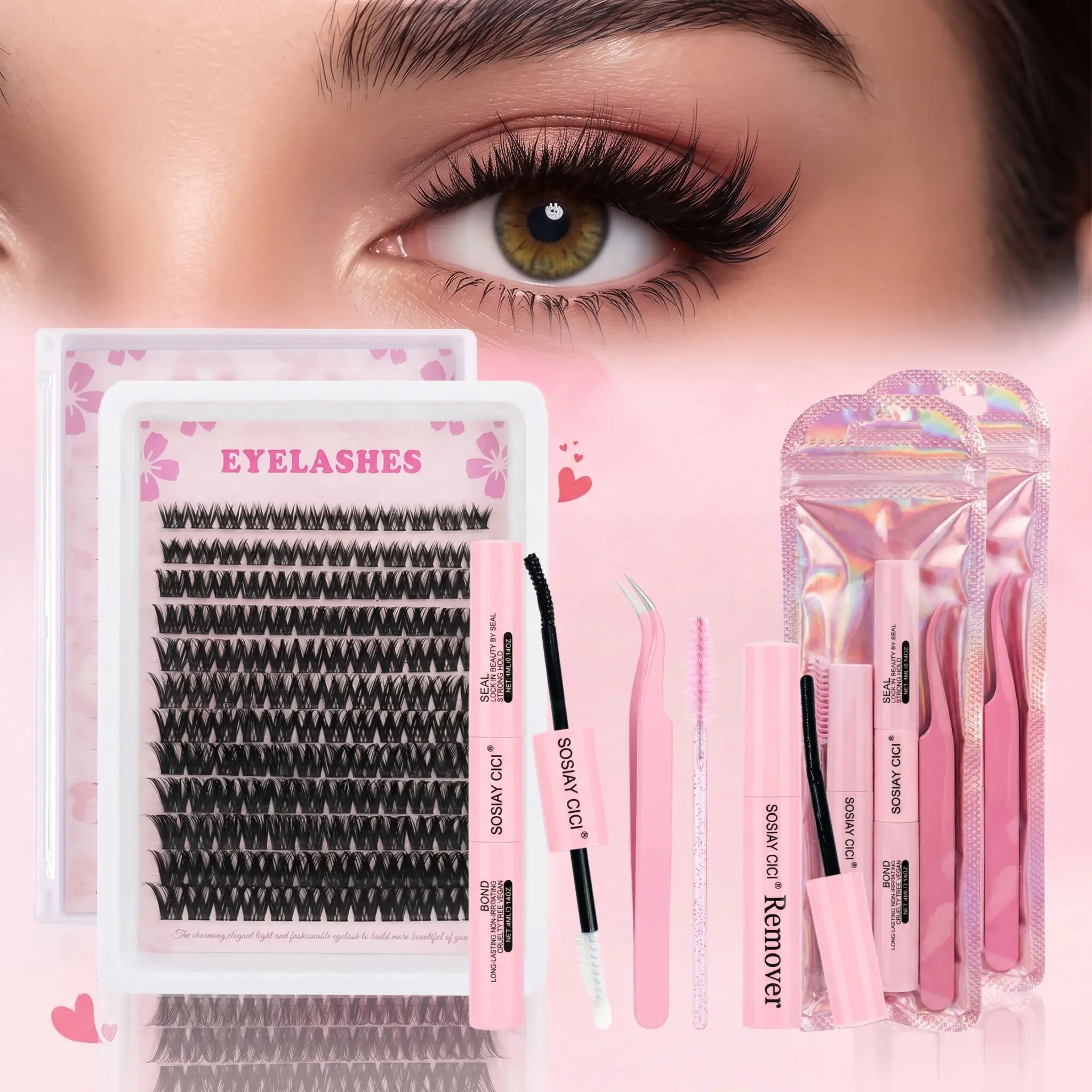 Manga Individual Cluster Lashes, Long Flared Cat Eye Lash Clusters for Outer Corner, DIY Eyelash Extensions to Lengthen & Lift Eye Tail, Manga Wispy Volume Lash Clusters Mixed Length Cluster Eyelashes for Home DIY Lash Extensions