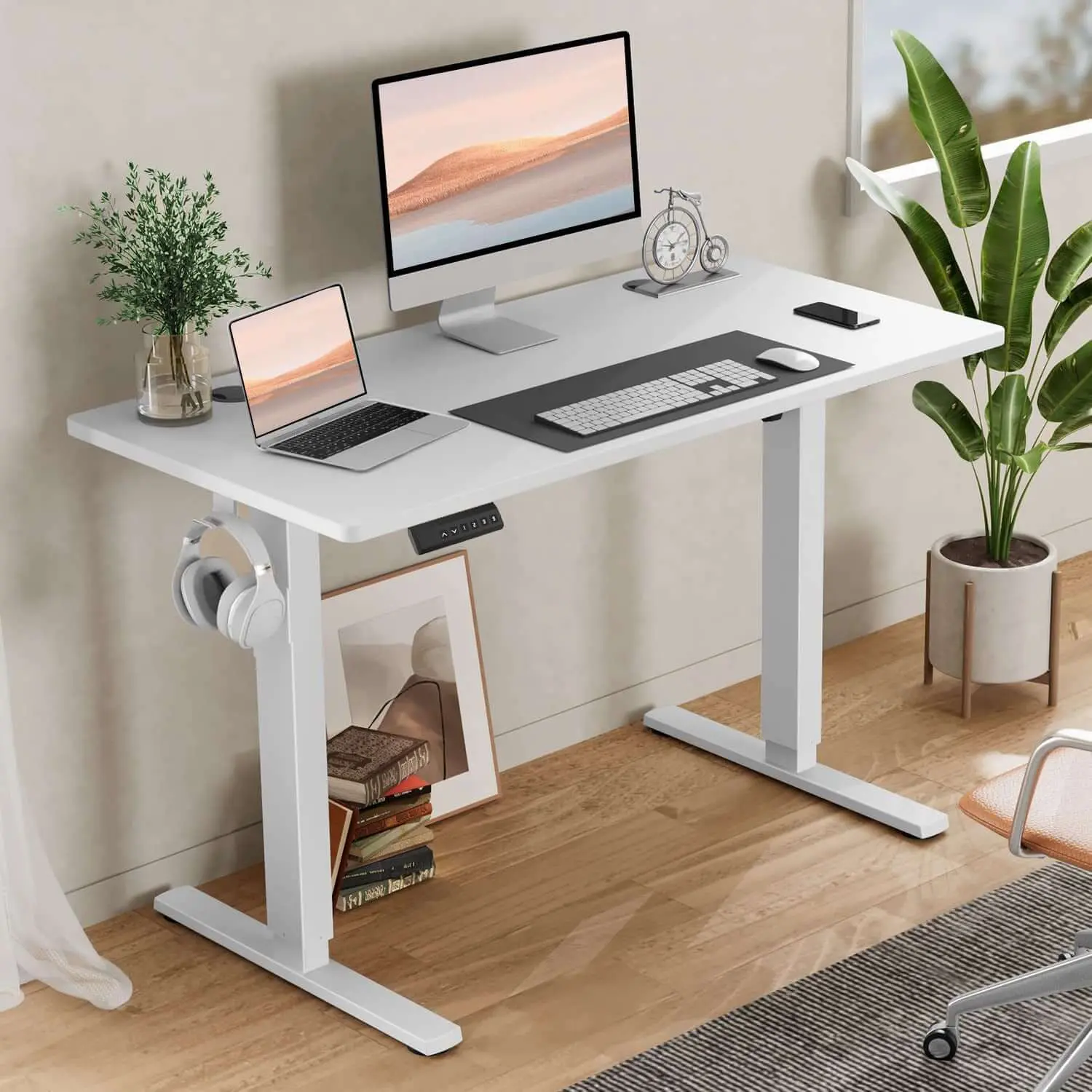 Ergonomic Electric Height-Adjustable Office Desk - Body-Friendly, Durable, Furniture-Style Computer Workstation, Body-Friendly Computer Workstations, Durable Computer Workstations