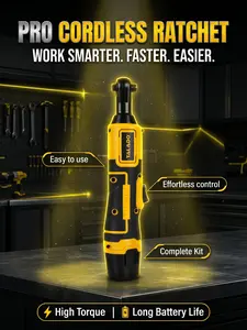 12V Cordless High-Torque Impact Wrench and Ratchet Wrench Set - Nut Remover, Car Repair Power Tools for Auto Maintenance, DIY Projects