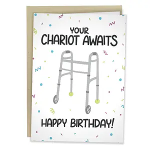 Your Chariot Awaits Funny Birthday Card birthday  card