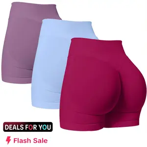 Impact Shorts Hip-Lifting Seamless Fitness Yoga Shorts Compression 4.5" Leg Length Subtle Glute Contour Low Ribbed Band Soft Feel