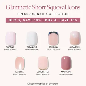Glamnetic Short Squoval Icons Press-On Nail Collection