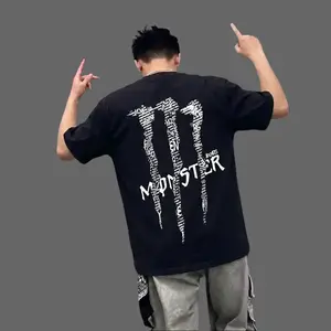 Monster Text Patchwork Graphic Hoodie | Heavyweight Fleece Streetwear Sweatshirt, Y2K Aesthetic Streetwear Oversized Sweatshirt