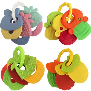 Baby Teethers Freezer Safe Teething Toys for Infants 0-6 Months - 4 Pack - Ideal for Gentle Teething Relief
