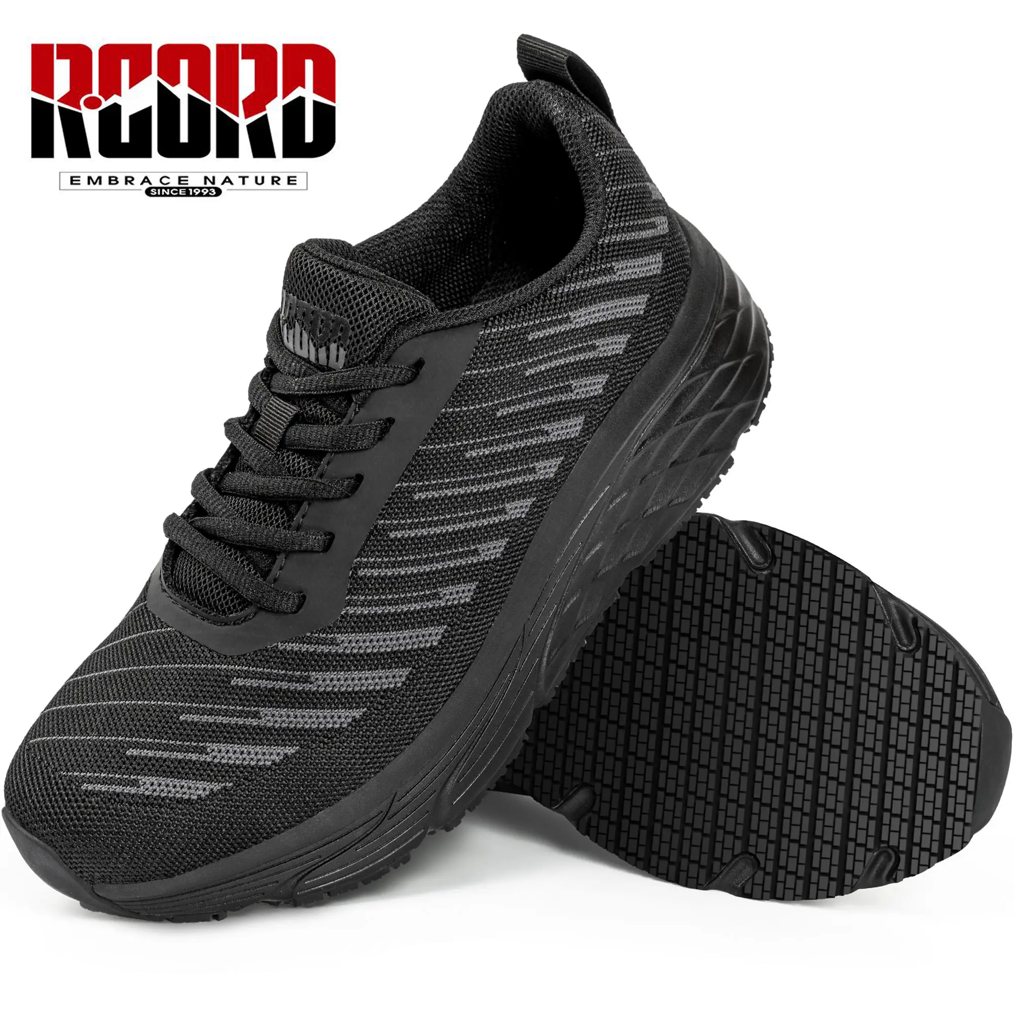 R CORD Women’s Work Shoes, Water-Resistant Kitchen Shoes with Slip-Resistant Outsole and Breathable Knit Upper for Chefs, Nurses and Food Service Workers