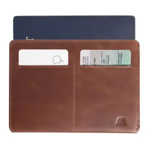 Andar Full-Grain Leather Passport Wallet - Slim Travel Organizer, Business Card Holder, Card Slots, Currency Pocket, Passport Cover for International Adventures