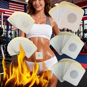 50pcs waist and abdomen patch set, used for tightening and burning sensation, effective plant fiber for western-style and tightening, suitable for improving fitness performance, workout, no battery required