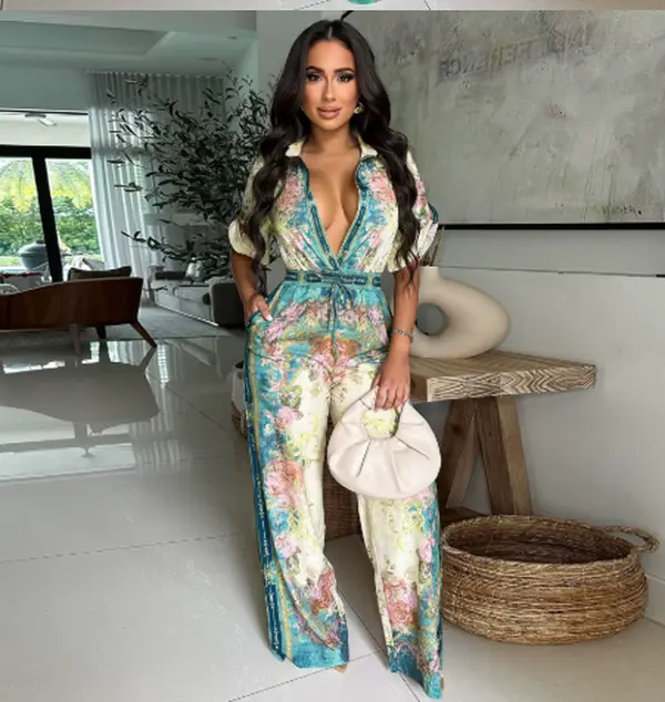 Printed Wide Leg Jumpsuit