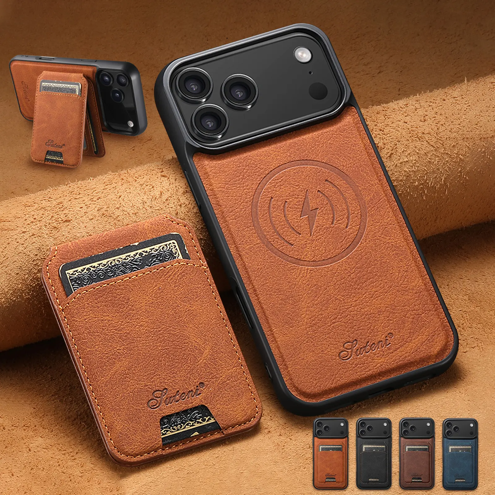 Magnetic Magsafe Phone Case for iPhone 17 Pro Max 17 Air 16/15/14/13/12 Pro Max 2in1 Detachable Leather Card Wallet & Phone Cover Waterproof Cow Hide Flip Stand with MagSafe Wireless Charging Compatible #SummerVibes tiktokshopbacktoschool
