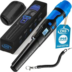 CKG Metal Detector Pinpointer 360° Detection, Professional Metal Detector Wand for Adults with LCD Screen & 3 Alert Modes, Fully Waterproof IP68, Color Blue