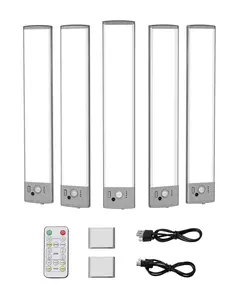 【Father's Day】VEVOR Smart Motion Sensor Lights 5 PCS 68 LED Battery Operated Under Cabinet Lighting with USB Charging & Dimmable Color Temperature for Closets & Kitchens
