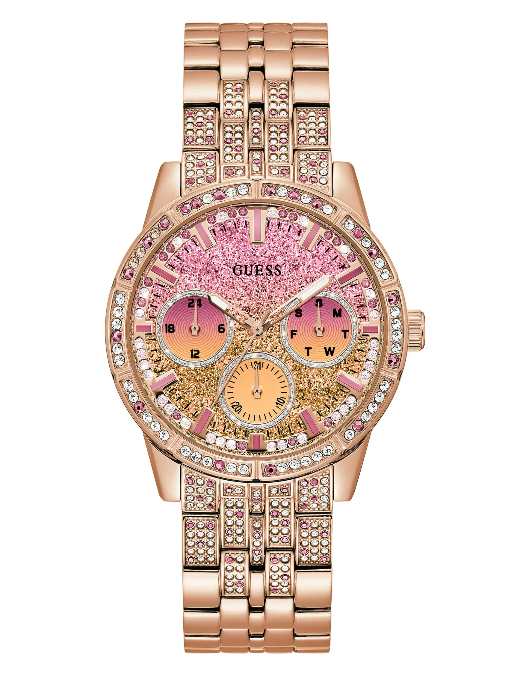 GUESS Female Rose Gold-Tone Multifunction Watch