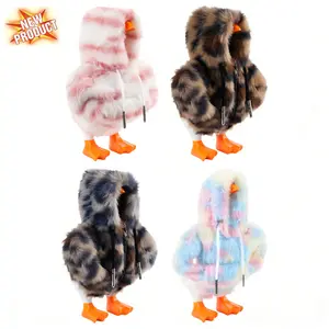 7 Inch Colored Plush Hoodie Desk Goose Outfits - Mini Desktop Clothes Set Decor Accessories for Magnetic Goose Statues