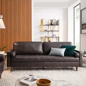 Modway Valour 88" Leather Sofa in Brown Modway Valour 88" Leather Sofa in Brown