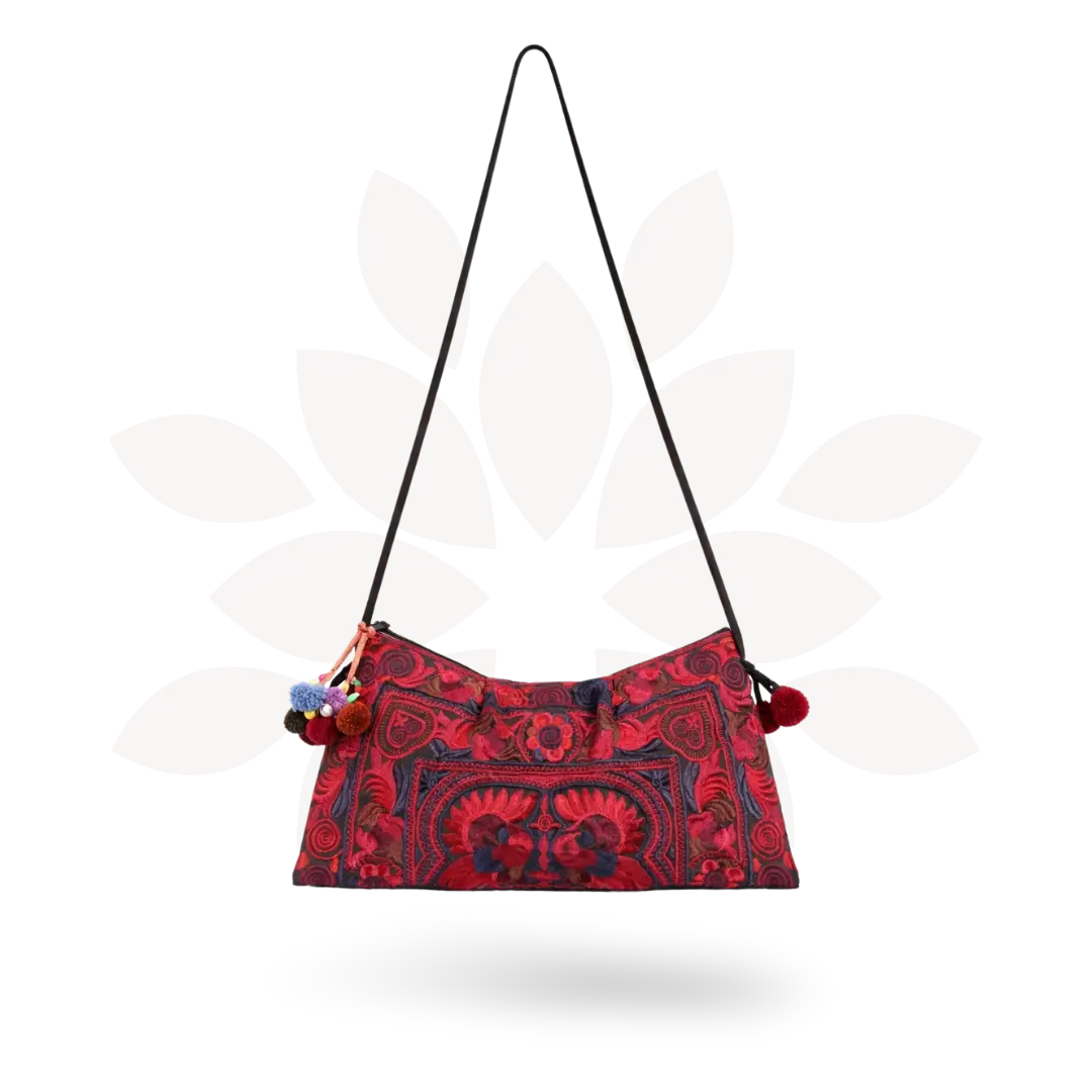 Leyla Embroidered Crossbody Hmong Purse - Thailand