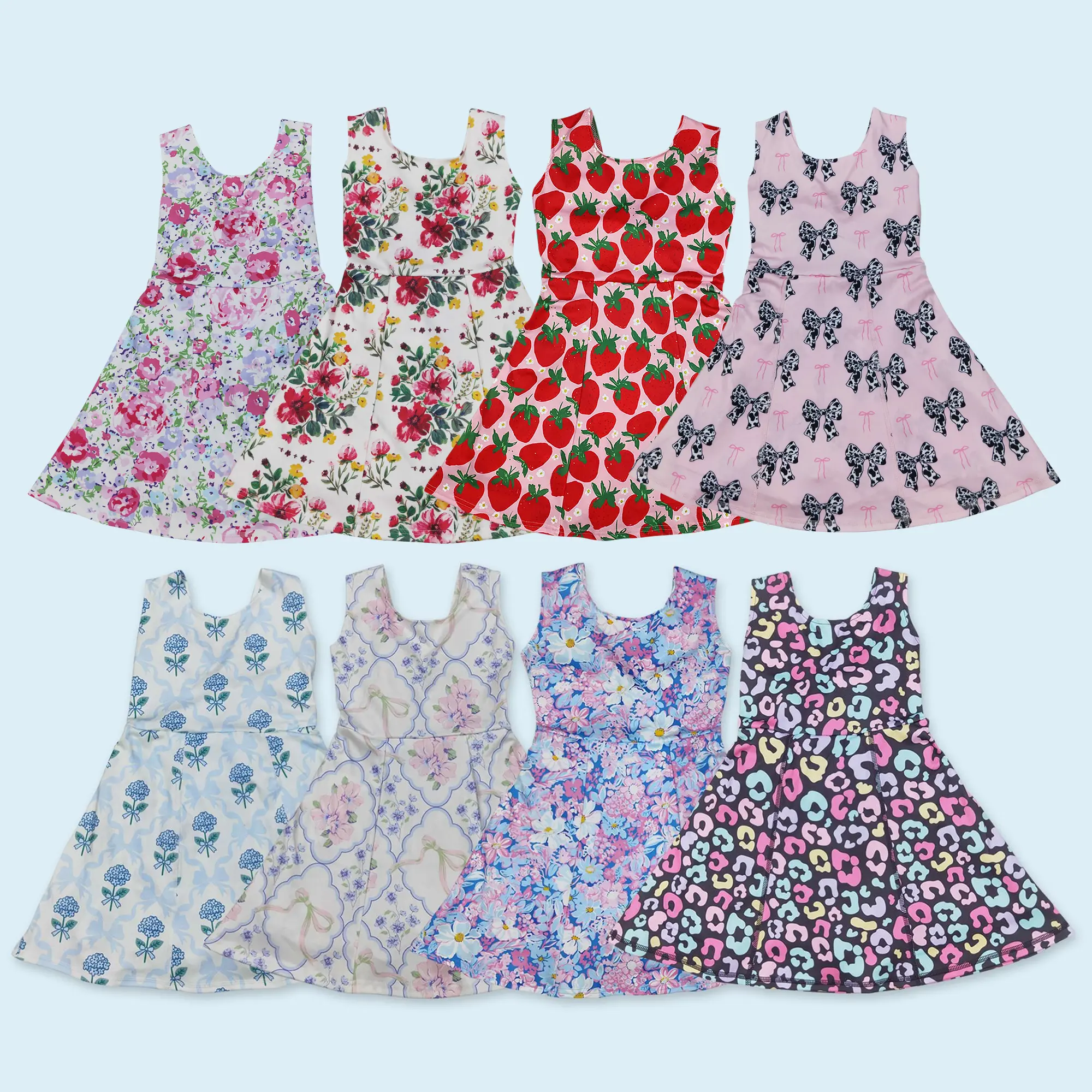 Athletic active wear yoga dress girls summer dress