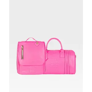 Statement Weekender Travel Set in Neon Pink