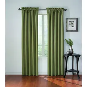 ECLIPSE Corinne Modern Blackout Thermal Rod Pocket Window Curtain for Bedroom or Living Room (1 Panel), 42" x 84", Olive