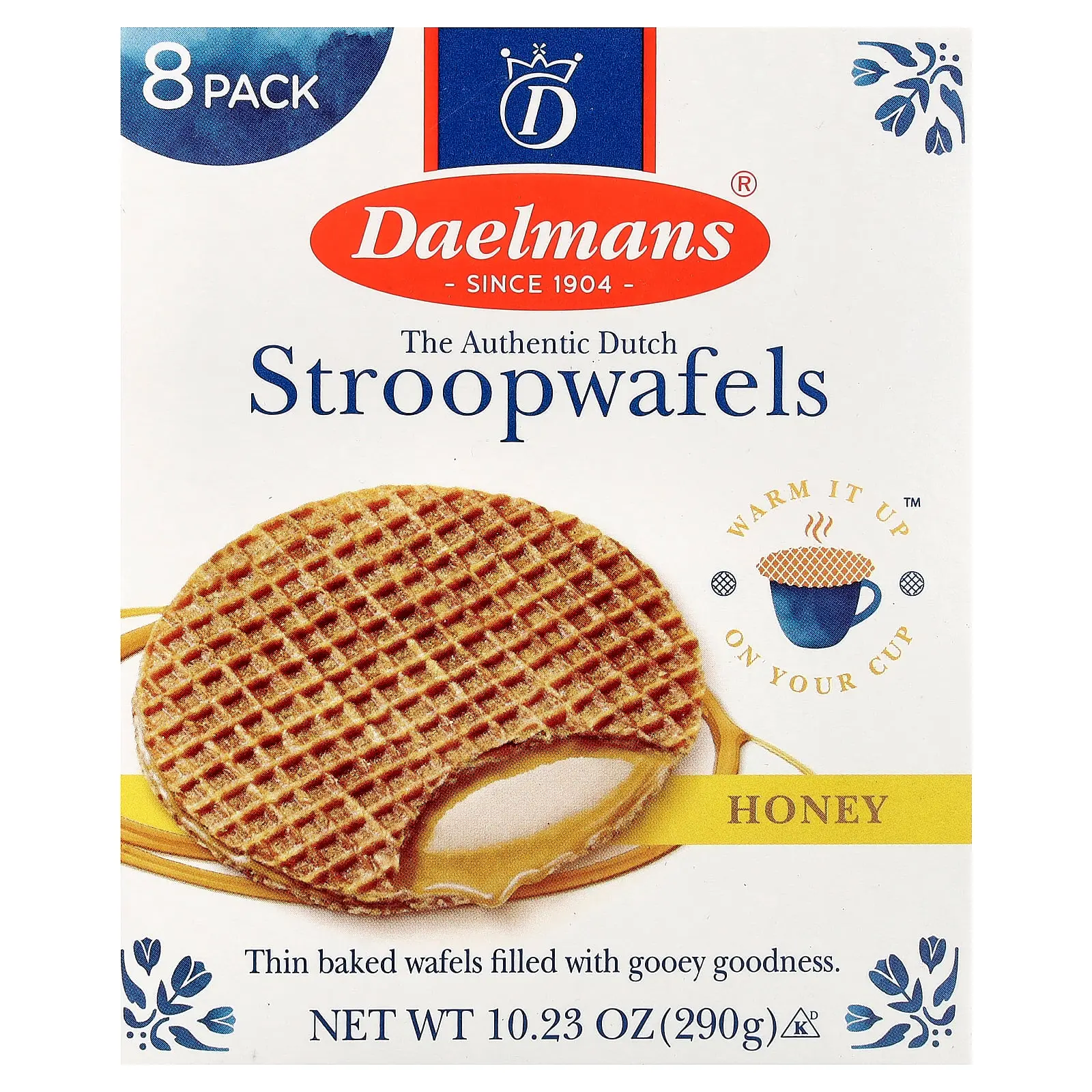 Daelmans Stroopwafels, Honey, 8 Waffles, 10.23 oz (290 g)