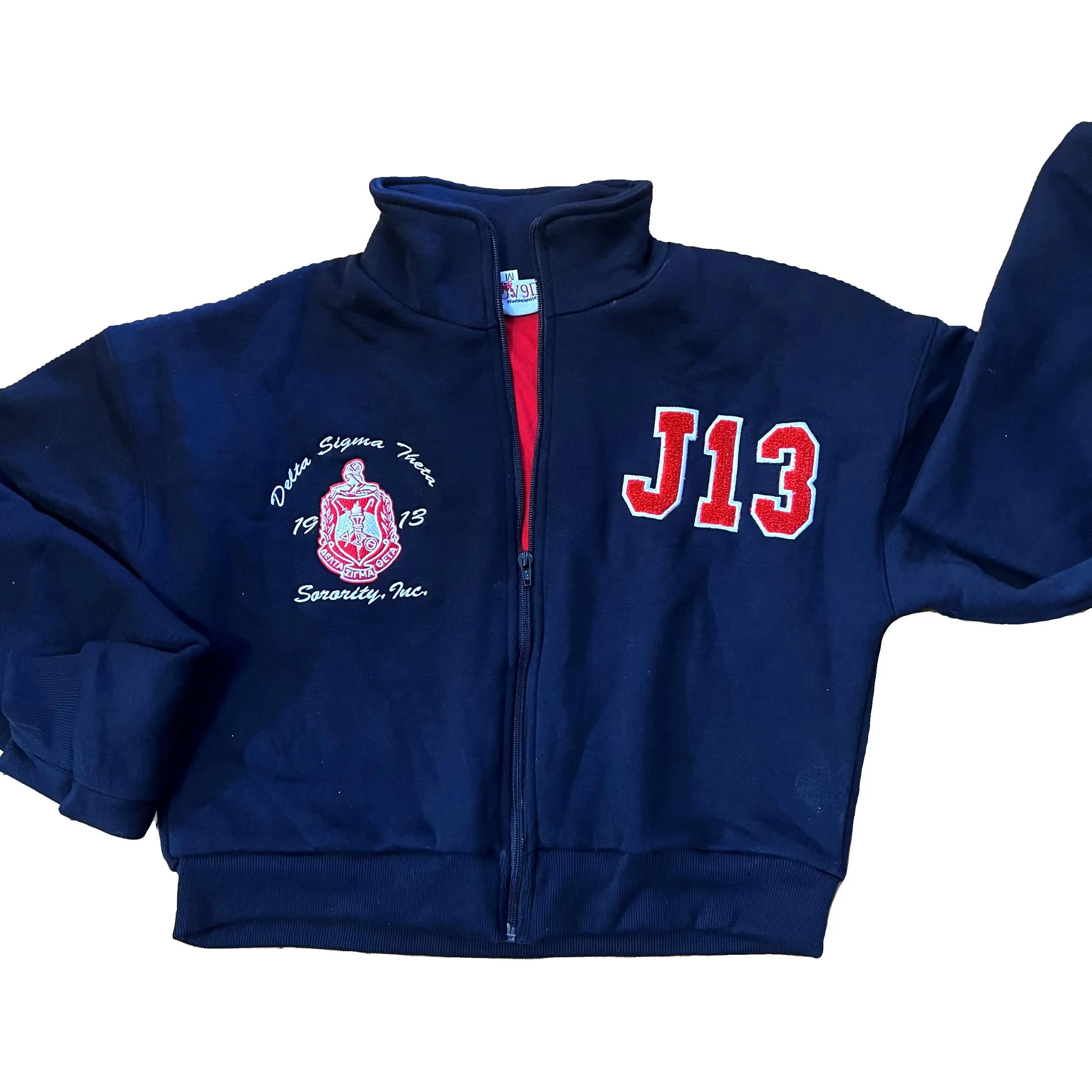 Delta Sigma Theta Sorority "J13" Cropped Sweatshirt Jacket