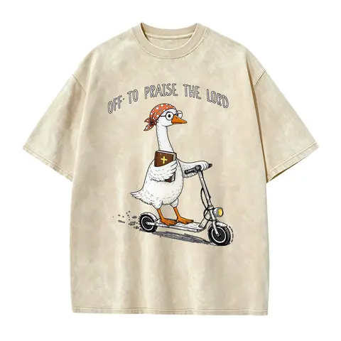 Goose Christian Shirt, Off To Praise The Lord Shirt, Funny Christian Tee, Goose Lover Gift, Church T-Shirt, Bible Study Tee