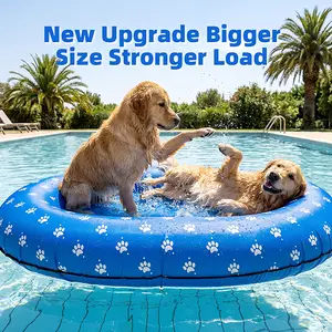 Dono B Large Bone-Blue Inflatable Float Raft - Sturdy Fabric-Covered Portable Pool Floater, Cute Cooling Toy for Small/Medium/Large Canines, Ideal for Summer Water Fun and Pet Lovers,summervibes