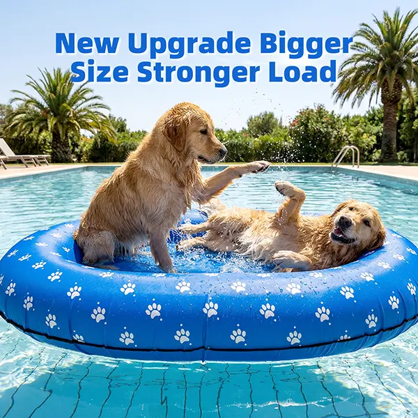 Dono Large Blue Bones-Heavy-Duty & Grey Paws-Heavy-Duty Inflatable Dog Pool Floats, 1.4kg, Sturdy Fabric Covering, Puncture-Resistant, Portable Canine Cooling Toy, Summer Water Fun Accessory, Great Gift for Medium/Large Dogs, 1.4Kilograms, Blue Bones-Heav