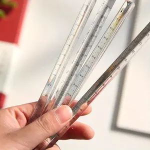 Mohamm 1PC Transparent Triangle Ruler Measuring Ruler Stationery School Supplies Measuring Instrument
