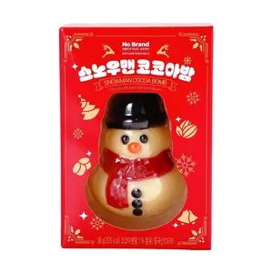NO BRAND Korean Snowman Hot Chocolate Bomb with Marshmallows - 38g Winter Drink, Christmas Gift