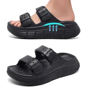 Lxso Womens Recovery Platform Sandals Comfortable Plantar Fasciitis Arch Support Classic Summer FlipFlop, Orthotic Adjustable Thick Cushion Sport Slides Reduces Stress on Feet, Joints & Back Post-Exercise Footbed Walking Shoes Open Toe Footwear Slipper