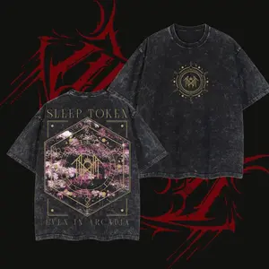 Retro Limited Sleep Token Emergence Heavy Metal Shirt, Unisex Oversized Rock Band Wash Heavyweight Cotton T-shirt, Gift For Rock Music Lovers Clothes YWD