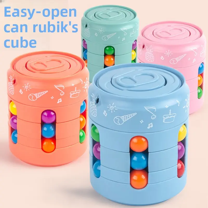 Plastic Rotating Magic Bean Fidget Cube - Stress Relief Fidget Toy, Creative Ball Fingertip Gyroscope, Easy-Operation Decompression Toy for Kids Teens, Stress Relief Fidget Toys
