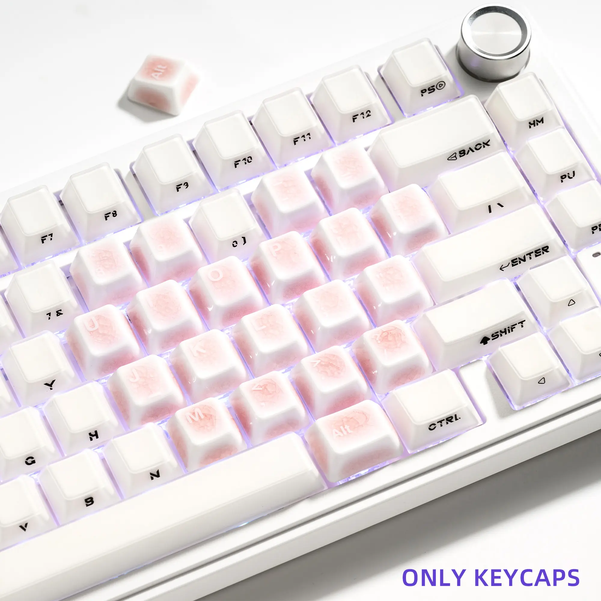 XVX Ceramic Keycap Pin&white Crazed DIY Keycaps 21-Key（only keycap, not include a keyboard）