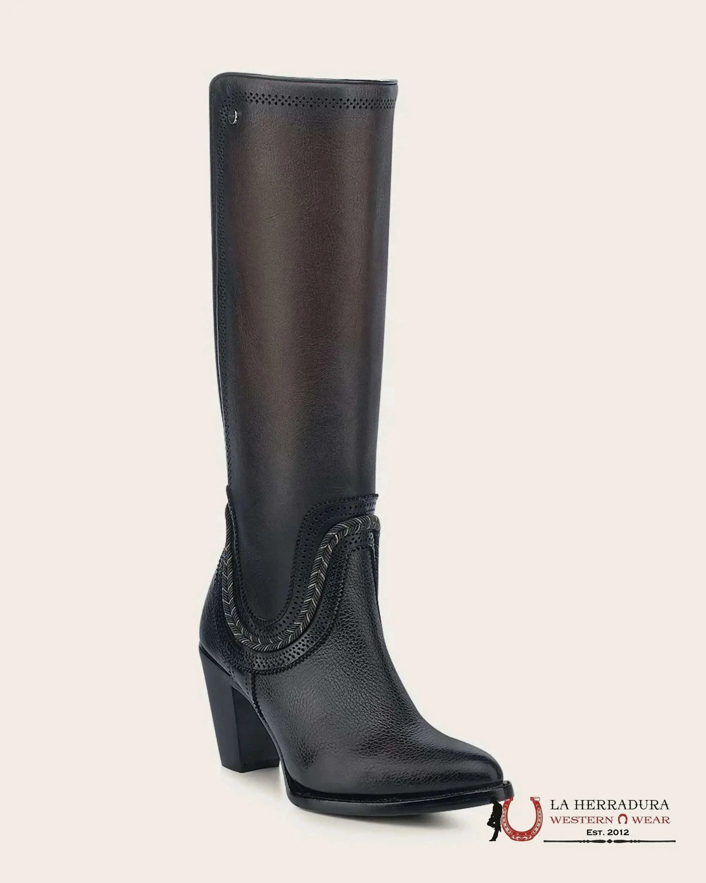 CUADRA BOTA DE RES SANTANA CAFÉ CHOCOLATE ZIPPER ROUND TOE CU885