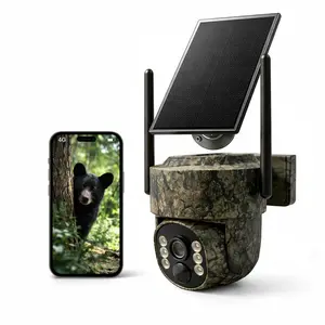 4G LTE Wireless Solar Powered Security Camera D301 – 2K HD Live View 360° Coverage, No WiFi, Remote APP Controlled, WaterProof, Motion Activated, Night Vision, Outdoor, Data refill is required for Unlimited 4G data usage