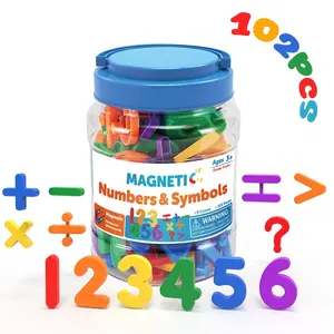 Roylanz Magnetic Number Fridge Magnets, Colorful Plastic Toy Set, Learn to Count, Math Learning Tools, Math Teaching Aid, Learning Materials, Suitable for Children Aged 3-5, 102 Pieces