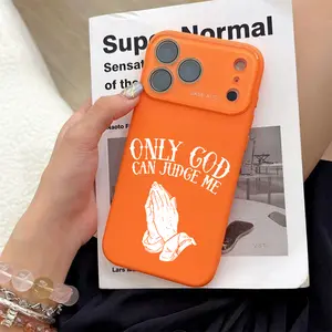 Only God Can Judge Me Phone Case Classic Engraved Praying Hands Graphic Creates Adopts Soft Skin-Friendly Liquid Silicone Material, Featuring A Smooth Matte Surface That Effectively Resists Fingerprints For iPhone 12,13,14,15,16,17